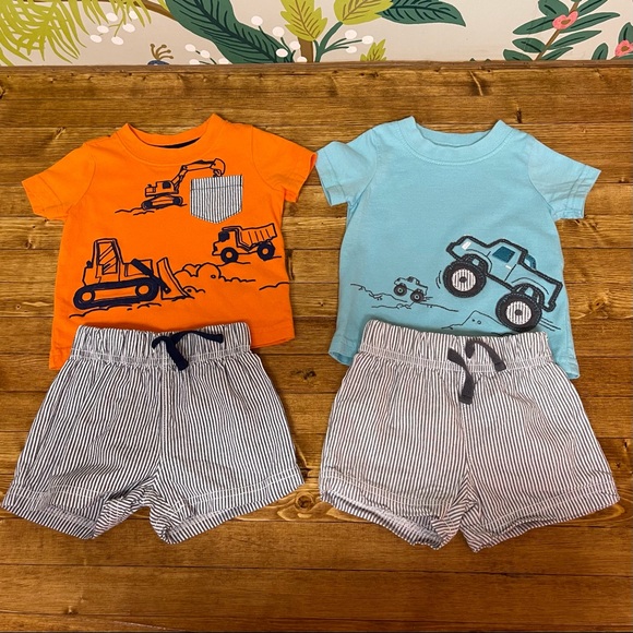 Carter’s Infant Boy Construction and Monster Truck Outfits - Picture 1 of 16